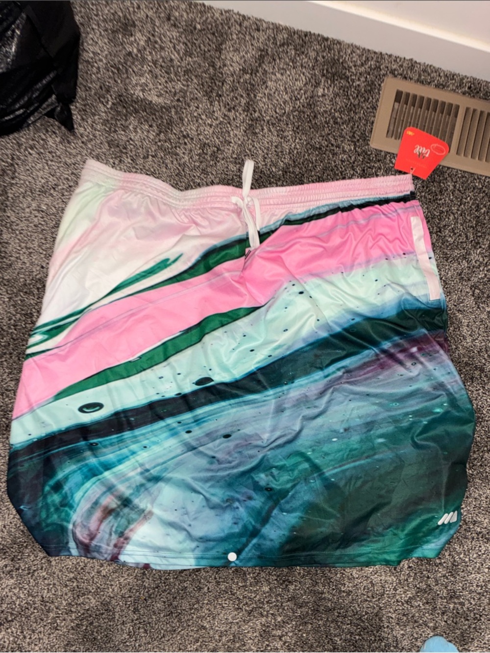 Women's Marble-Print Athletic Skort in Pink & Teal